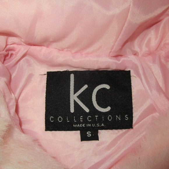 ToddlerGirls Cute Hooded Pink Fur Coat Size Small KC Collections Made in USA NEW - Picture 2 of 4